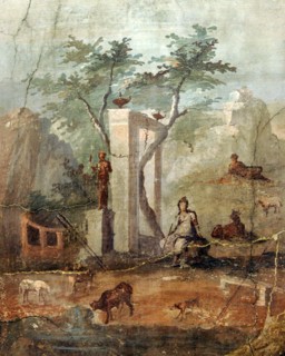 A bucolic landscape with Paris the shepherd.
