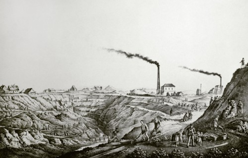 Panorama of the Scharley zinc ore mine in the Bytom area.