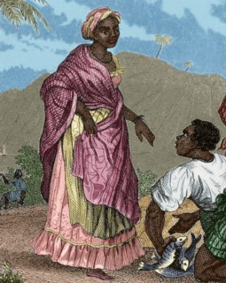 Black woman and man.