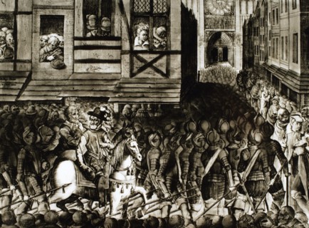 Entrance of Henry IV of France in Paris.