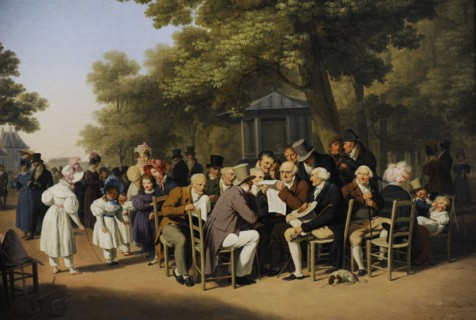 Politicians in the Tuileries Gardens.
