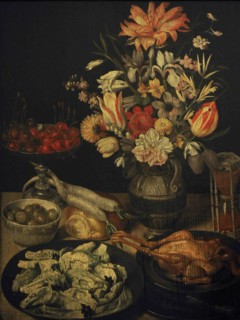 Still Life with Flowers and Snacks.