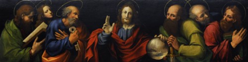 Christ with the apostles.