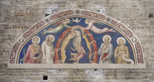 Italy. Florence. Church of San Maniato al Monte. Mural painting. Holy Mary.