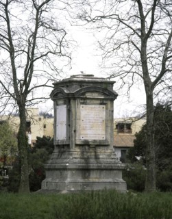 Pheasant Island. Monolith to commemorate de meeting where the Treaty of the Pyrenees was negotiated in 1659.