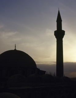 Syria. Aleppo. Mosque. Sunset. photo before Syrian Civil War