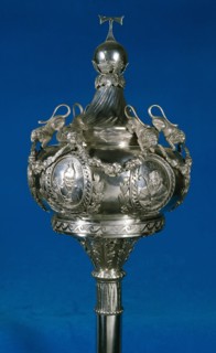 18th century. Processional sceptre. Silver. Cathedral Treasury. Tarragona. Catalonia. Spain.