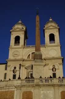 Church of the Santissima Trinita dei Monti and obelist of Sallustiano.