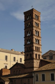Basilica of Saint Mary in Cosmedin. Medieval bell tower.