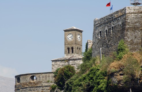 Gjirokaster, Castle, 18th century and the clock tower.
