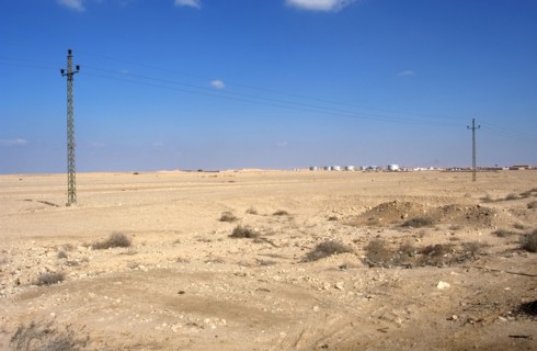 Desert landscape between Suez and Cairo.