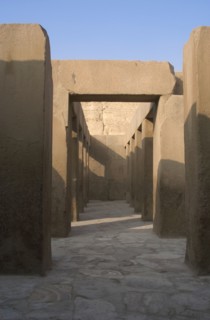 Khafre's Valley Temple. Pink granite and alabaster.