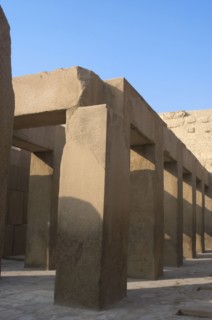 Khafre's Valley Temple. Pink granite and alabaster.