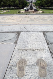 Rocky Steps monument. Footprint.