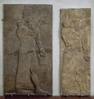 Bas relief Assyrian Genie. 9th century BC. Archeological Museum Istambul