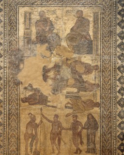 Roman mosaic of The Seven Sages. Villa of Las Tiendas. 4th C. Merida (Augusta Emerita). Spain.