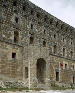 Turkey.  Asia Minor. Theatre of Aspendos. Greco-Roman city. 2nd century AD. Facade.