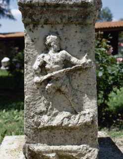 Roman art. Turkey. Aphrodisias. Ancient Greek city. Gladiator. Relief.