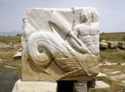 Relief of god Triton, messenger of the sea. Harbor Monument.