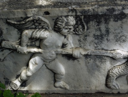 Roman art. Turkey. Sarcophaghus. Relief. Detail. City Museum Mileto.