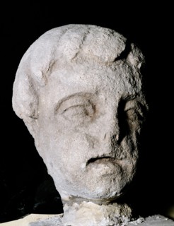 Roman art. Head child. Julio-Claudian dynastry. From Merida. Spain.