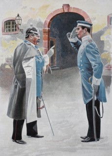father and son in military uniform