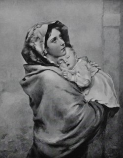 young woman with a baby on her arm