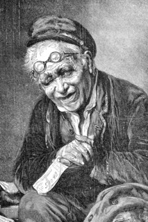 old man with a lottery ticket  /  alter Mann mit einem Lotterieschein