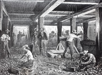 workers in the silver mines of Nevada