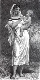 Frau mit Baby auf dem Arm