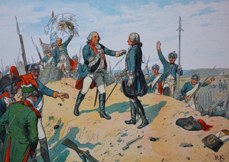 Friedrich Wilhelm II. hugs the crown prince