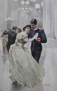 christmas dancing festival  /  Paar tanzt auf einem  Weihnachtsball