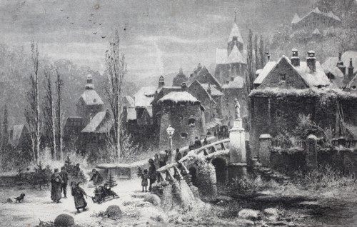 Christmas morning in a village in France  /  Weihnachtsmorgen in einem Dorf in Frankreich