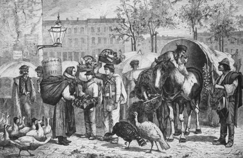 slavic and hungarian people at the Naschmarkt in Vienna