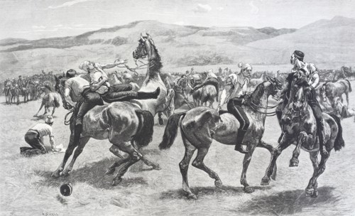 wrestling on horseback