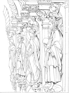 statues at the golden gate of Freiberg cathedral