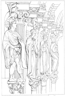 statues at the golden gate of Freiberg cathedral