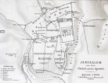 map of Jerusalem at the time of Jesus Christ