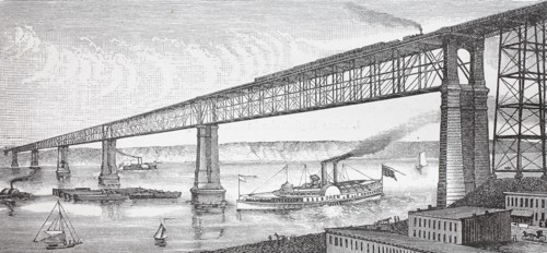 the bridge crossing river Hudson near Poughkeepsie