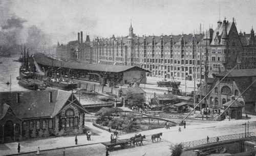 Warehouses in the new free port in Speicherstadt