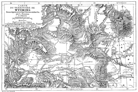 Landkarte des Bundesstaat Wyoming im Jahre 1882