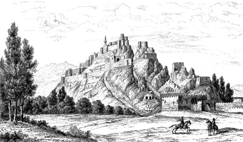 View of the old rock fortress Wan