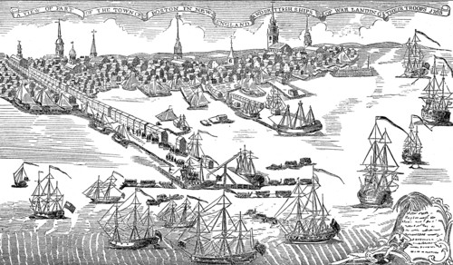the city of Boston with the harbour