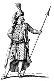 Captain of the Turkish Guard in uniform in the 17th century