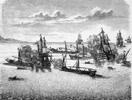 Naval battle near Rhodes