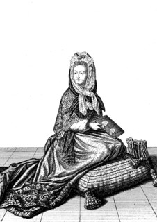 Noble lady with prayer book in church