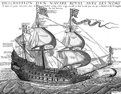 French warship around the middle of the 17th century
