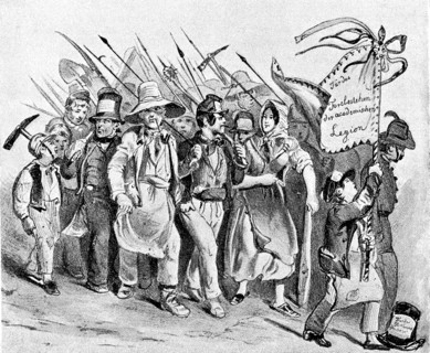 Procession of workers in favour of the academic legion on 26 May 1846