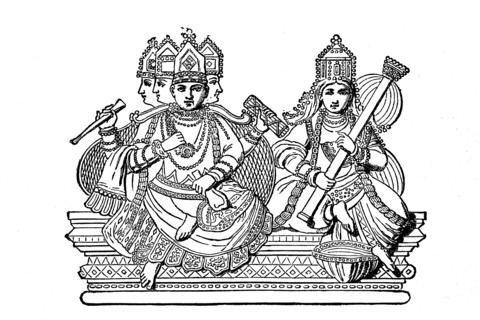 Brahman and his wife Saraswati