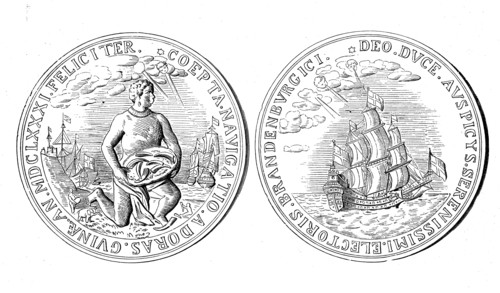 Silver medal on the African expedition of the Great Elector Friedrich Wilhelm in 1681  /  Silberne Medaille auf die afrikanische Expedition des Großen Kurfürsten Friedrich Wilhelm im Jahre 1681